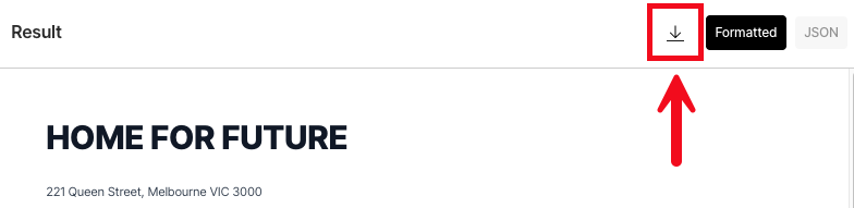 Downloading the results as a local JSON file