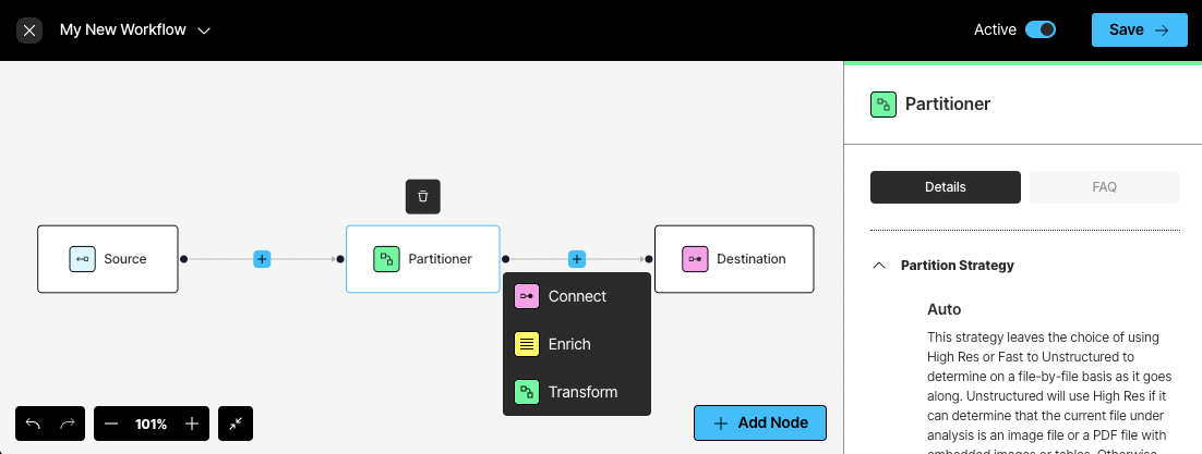 Add node to workflow