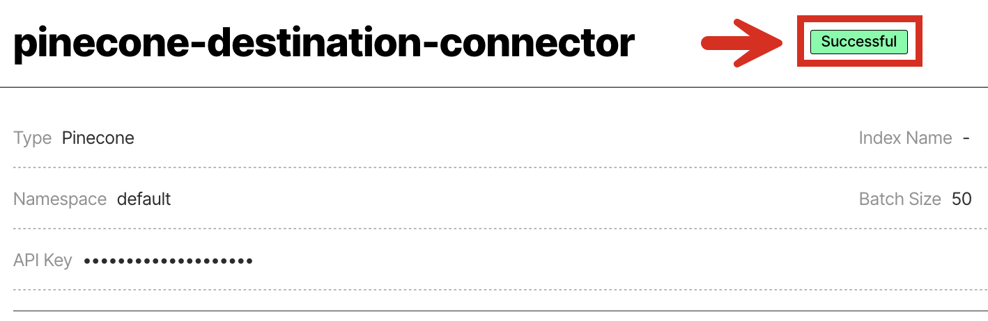Successful connector test
