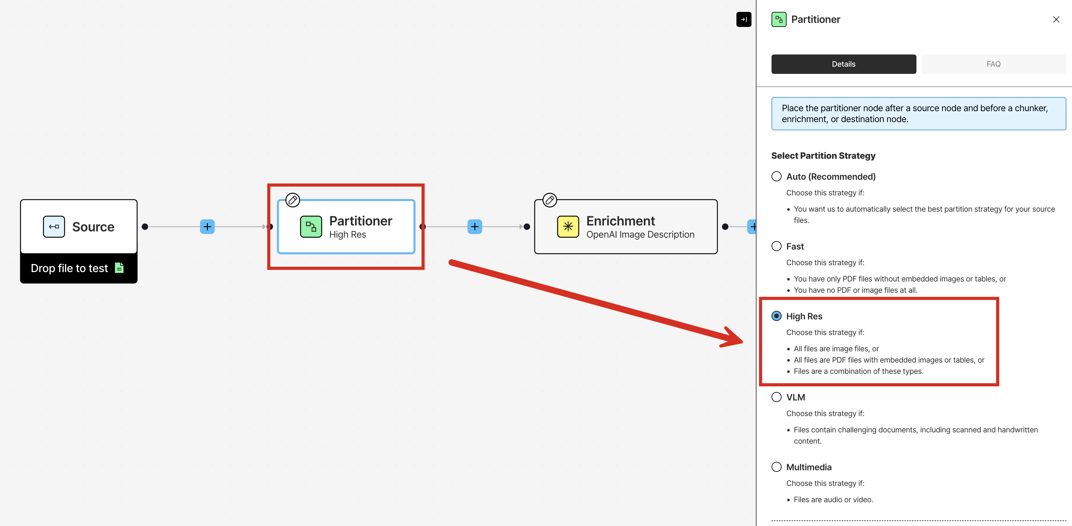 Viewing the available partitioning strategies