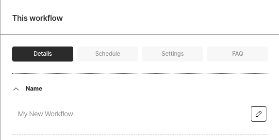 Workflow details