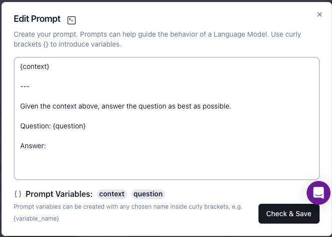 Prompt component