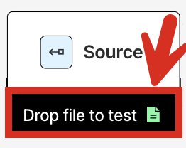 Drop file to test button