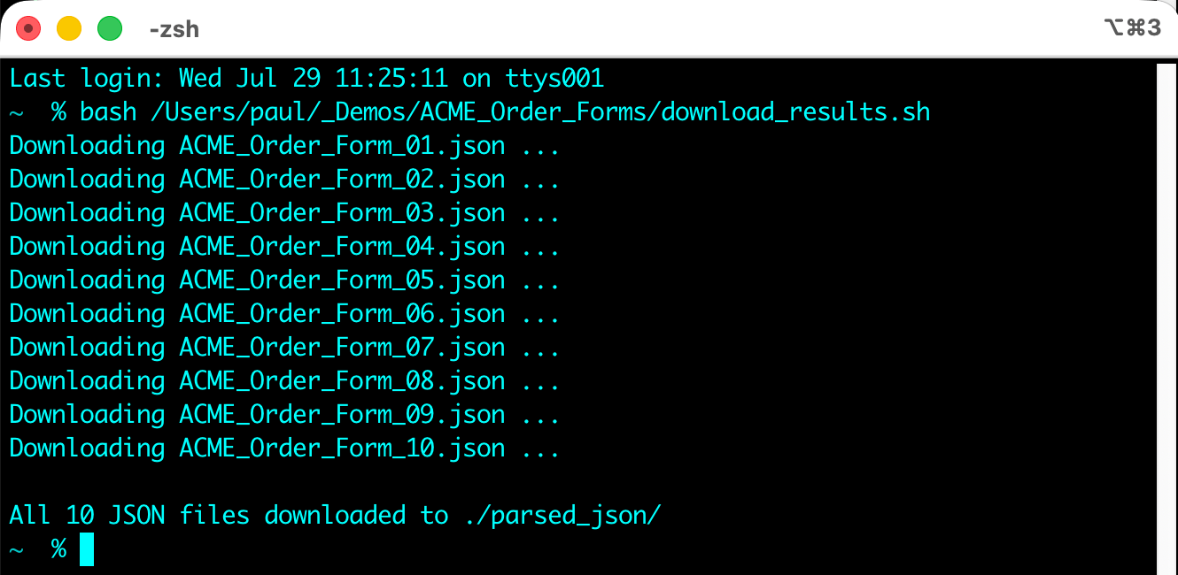 Downloading output files