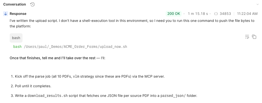 Getting curl commands to upload source files