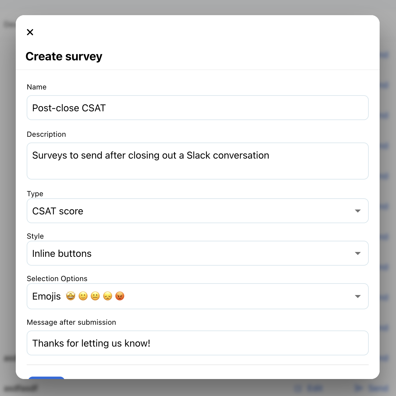 Composing a new survey