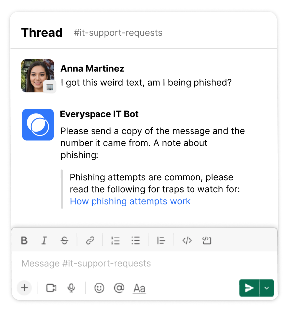 Example of generated responses