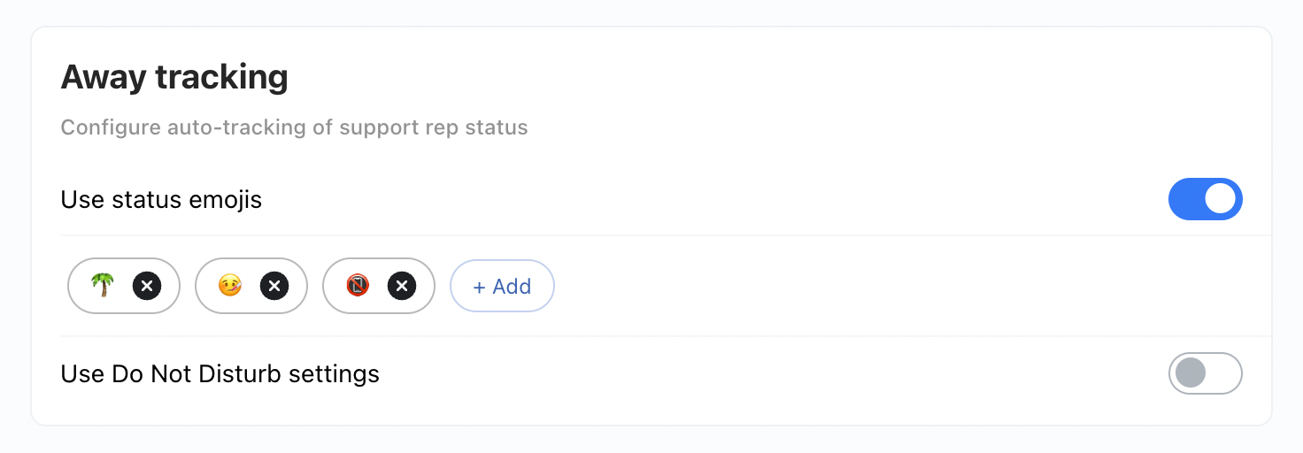 Setting away statuses