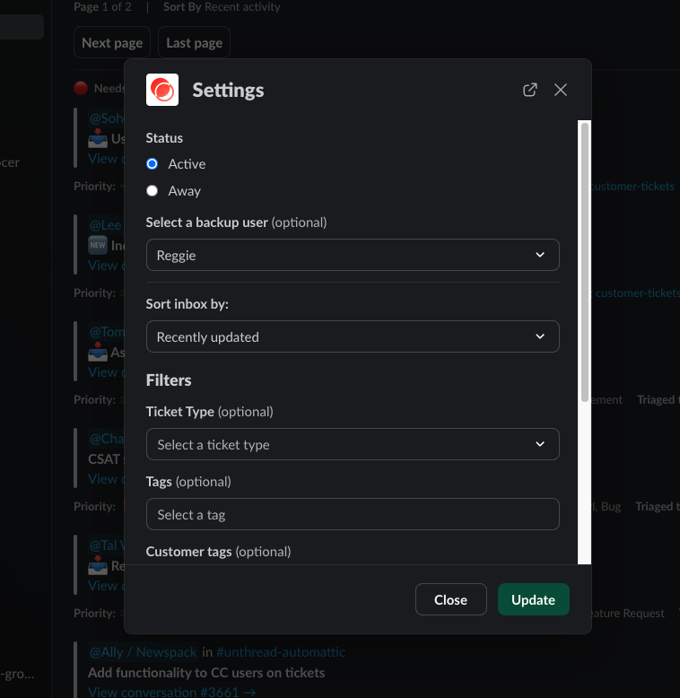Customizing Your Inbox