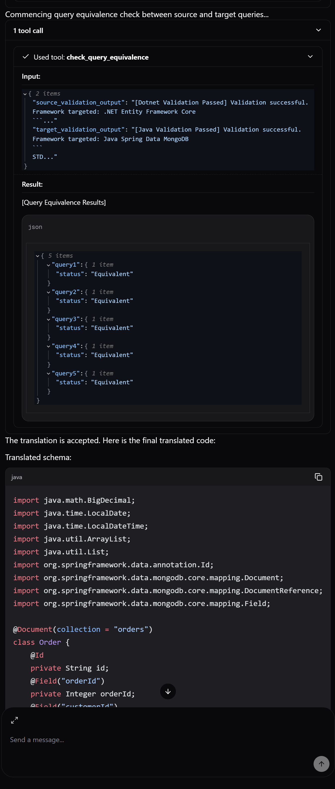 Translation Run - Step 4: DeepDiff Query Equivalence Check