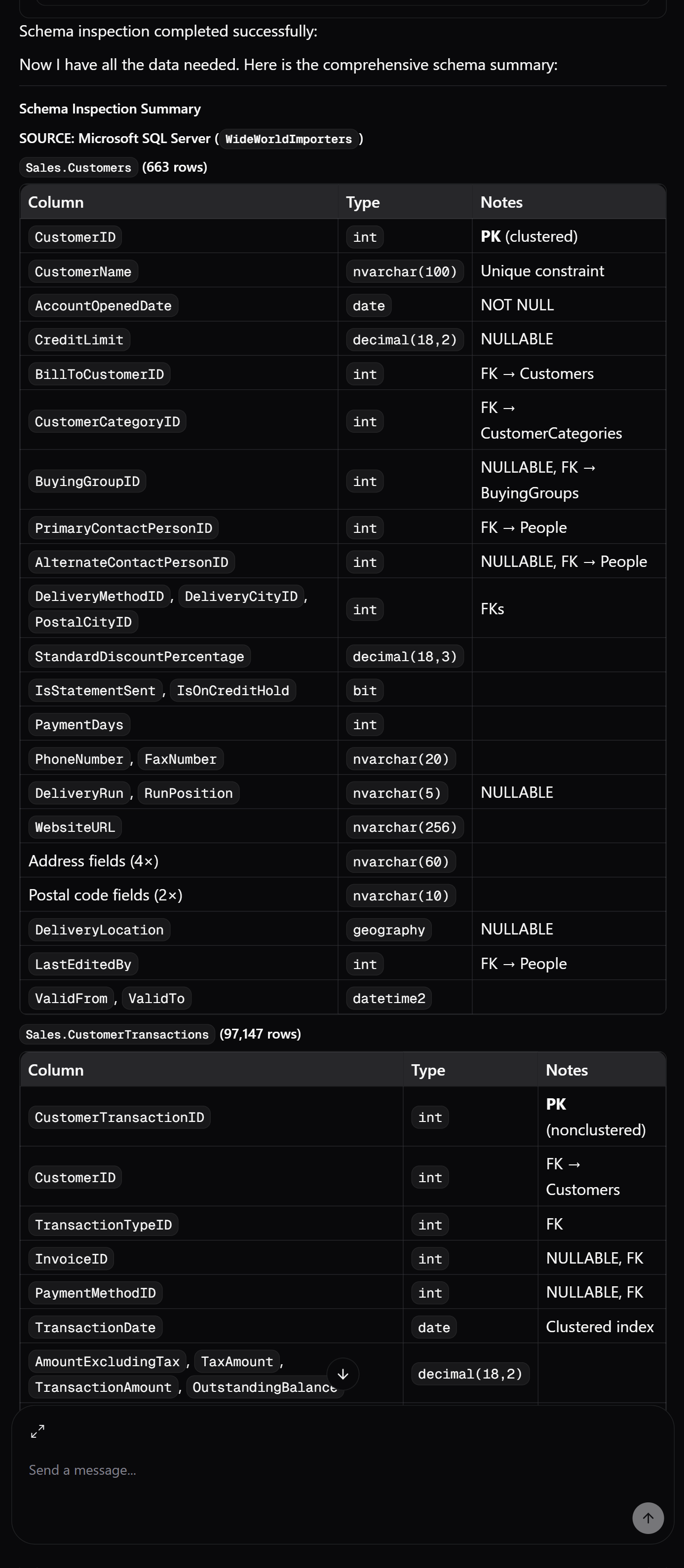 Translation Run - Step 2.2: Schema Inspection Summary