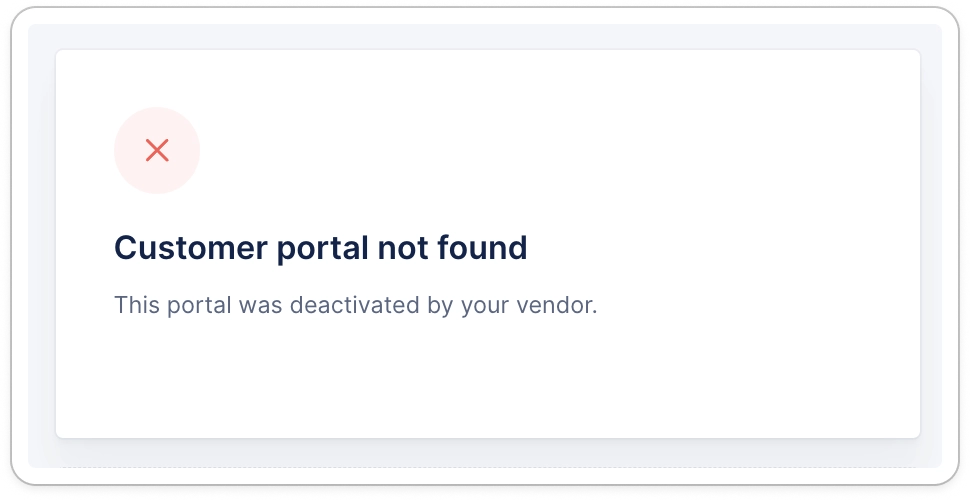 Customer Portal Not Found Error Customer Portal Not Found Error