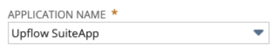 Upflow SuiteApp option in the Application name dropdown