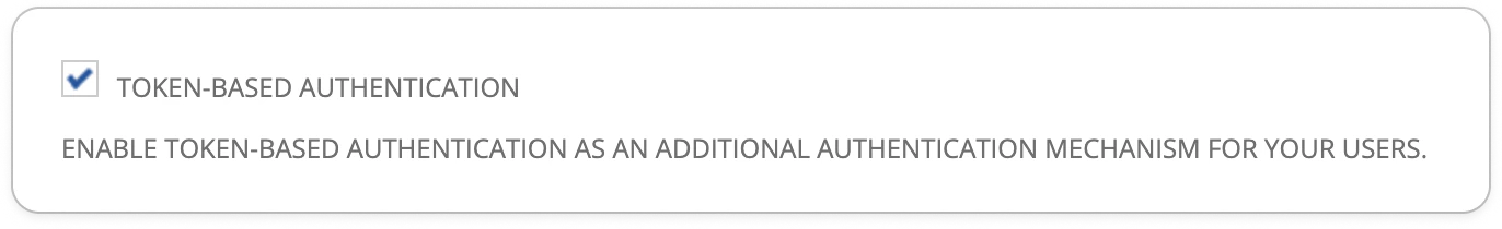 Token-Based Authentication checkbox