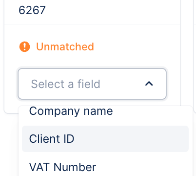 Column mapping screen during CSV import