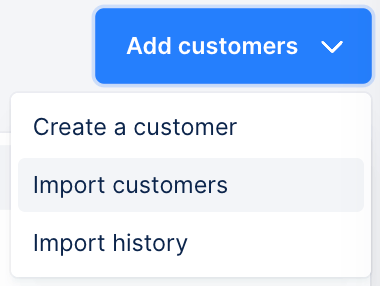 Add customers button in the Customers tab