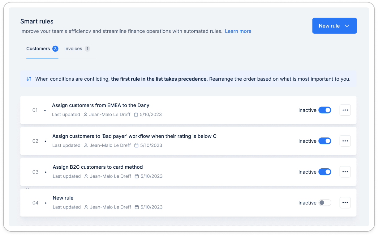 Smart rules - Upflow