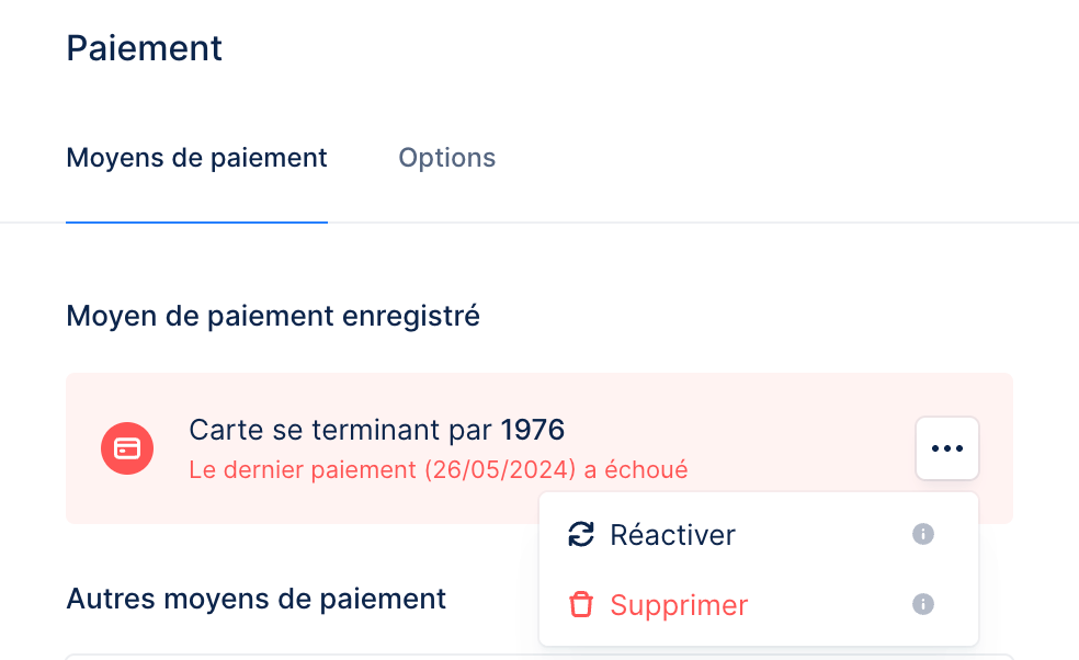 Autopay - reactivate failed payment method - customer page - FR.png