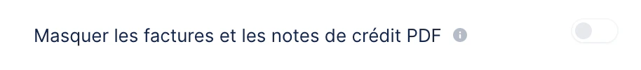 masquer les factures et les notes de crédit