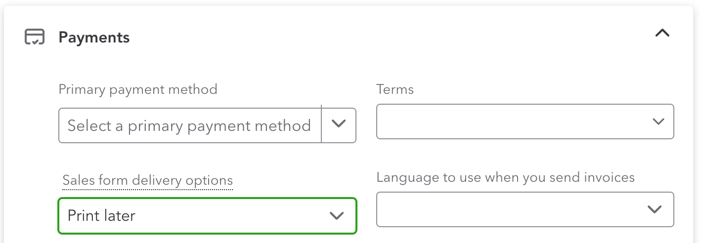 QBO Customer Payments Section QBO Customer Payments Section