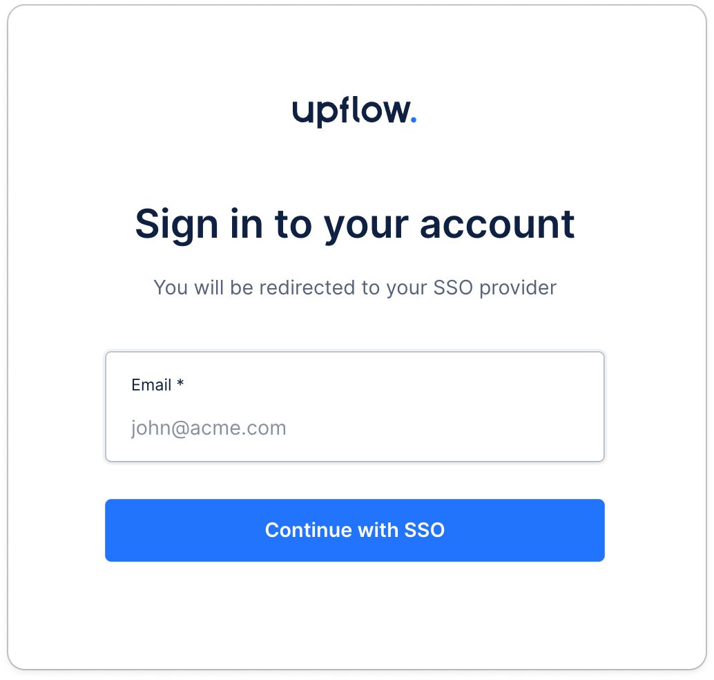 SSO authentication - Upflow