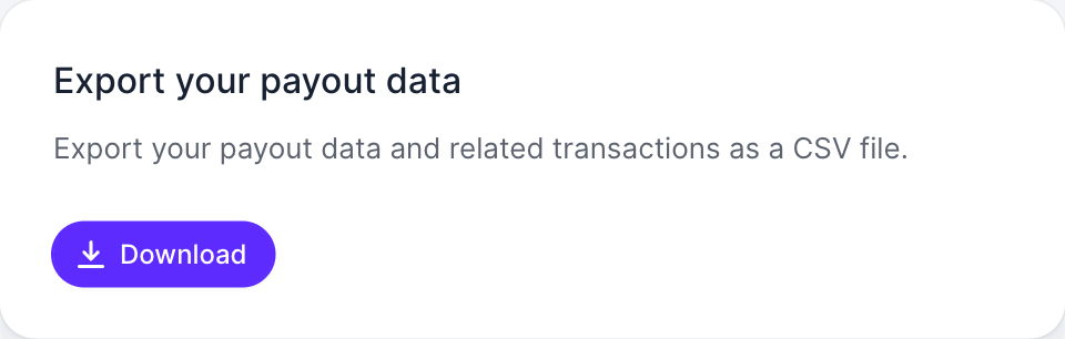 Export your payout data section in the Upflow Payment gateway settings