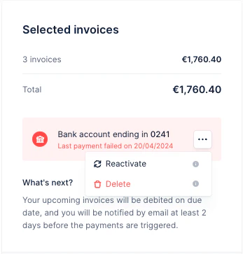 Reactivating a failed Autopay payment method from the customer portal
