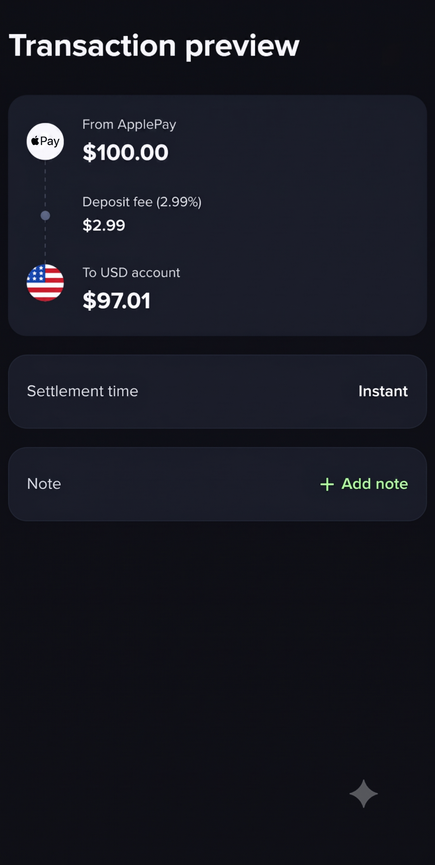 Apple Pay order summary