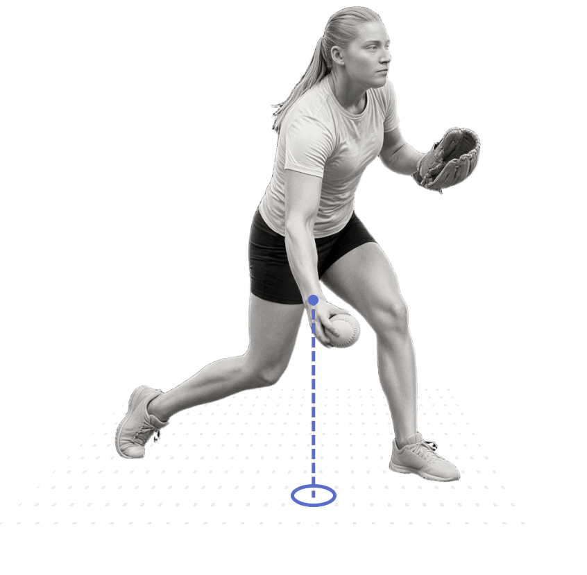 Wrist height above ground level at release