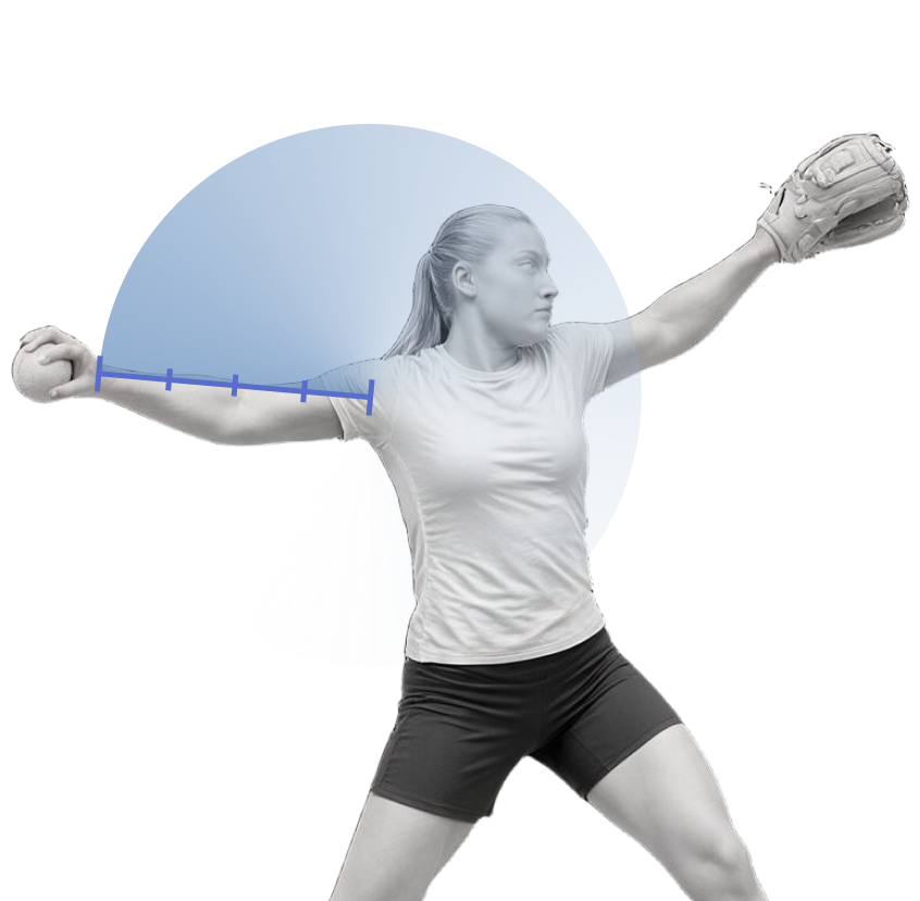Arm circle radius during the windmill pitch