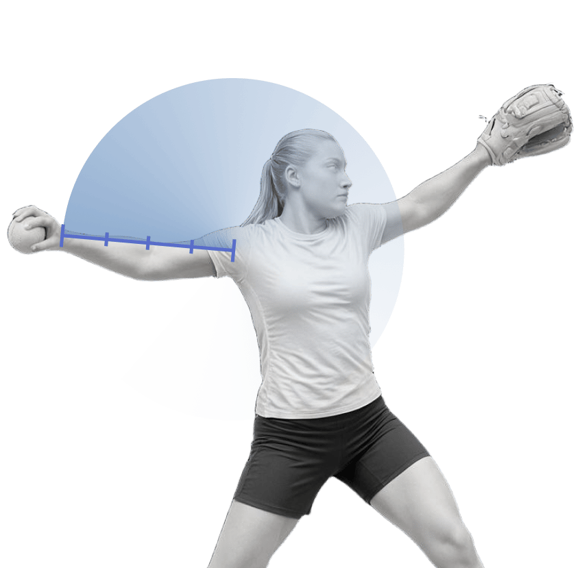 Arm circle radius during the windmill pitch