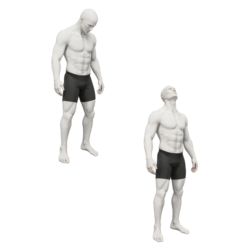 Example image of a man doing a cervical flexion and extension