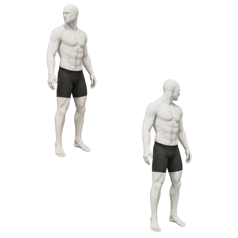 Example image of a man doing a cervical rotation