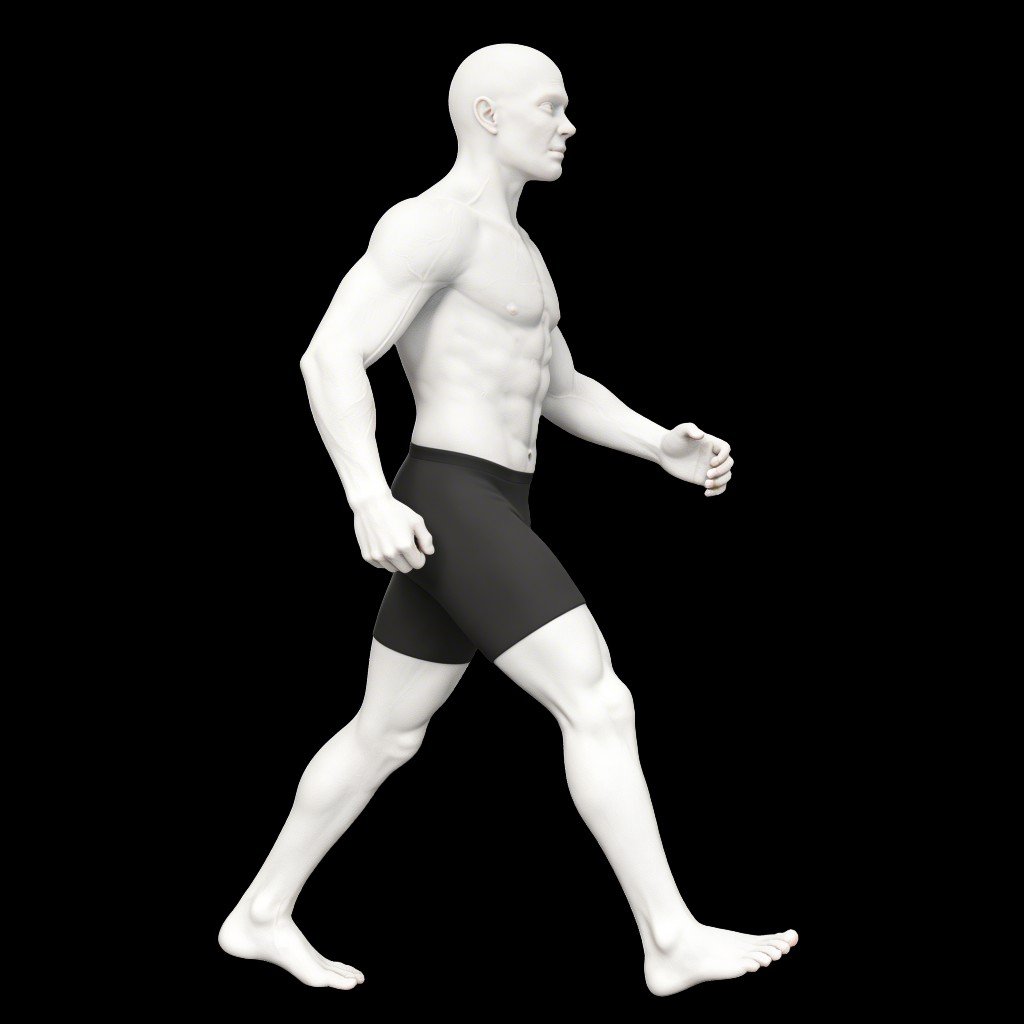 Example image of a man doing a gait walking