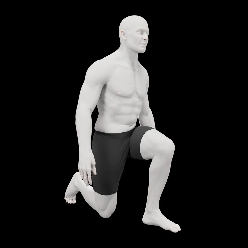Example image of a man doing a side lunge