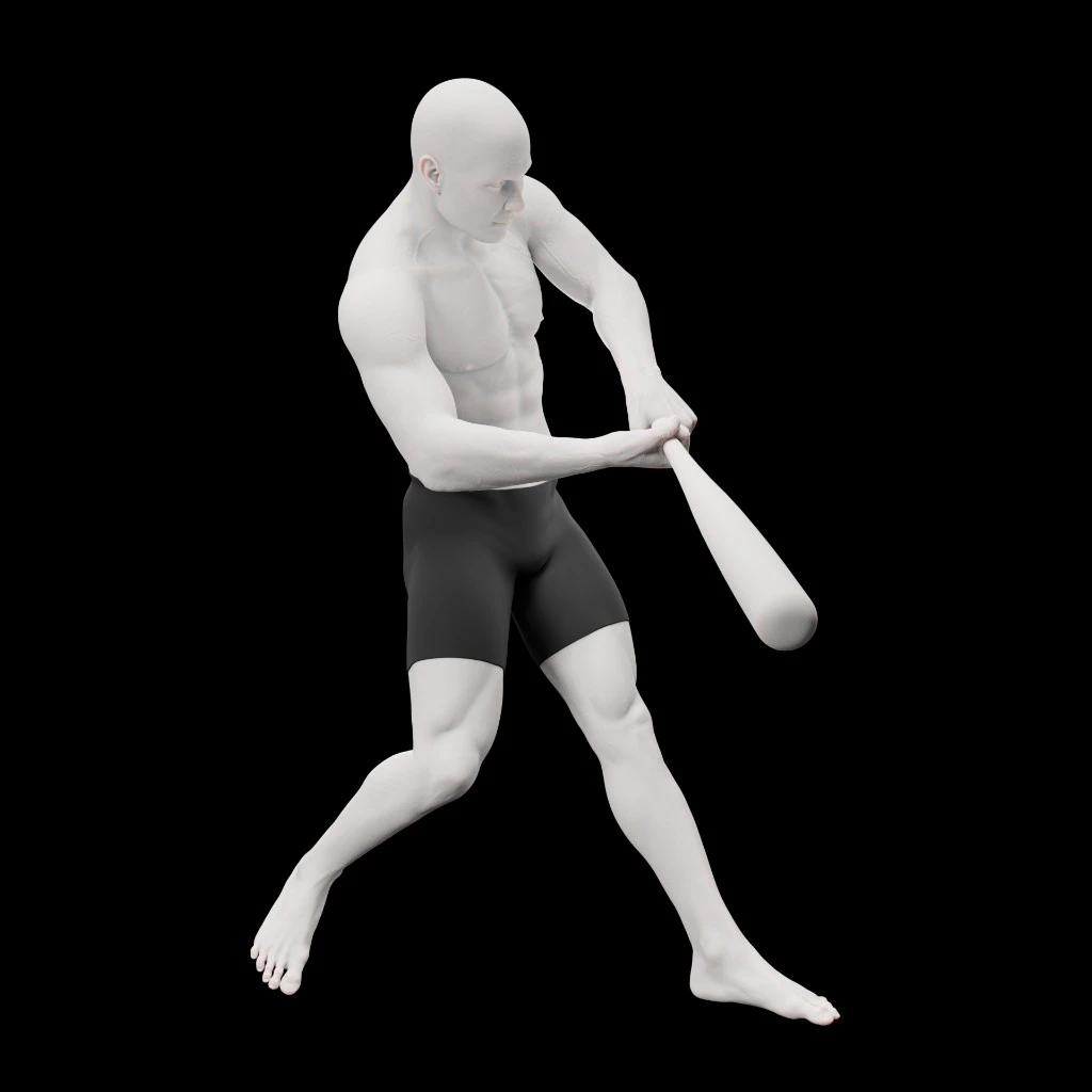 Example image of a man doing a mid-swing, side view