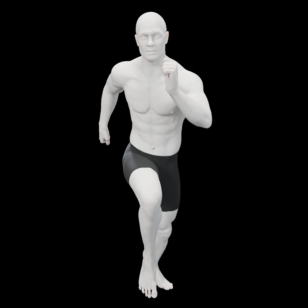 Example image of a man doing a running, front view