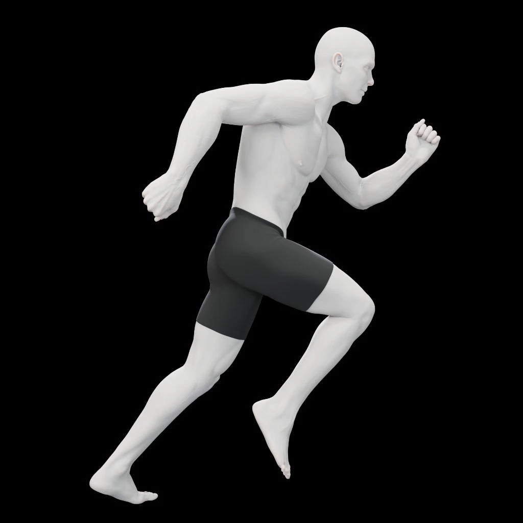 Example image of a man doing a running, side view