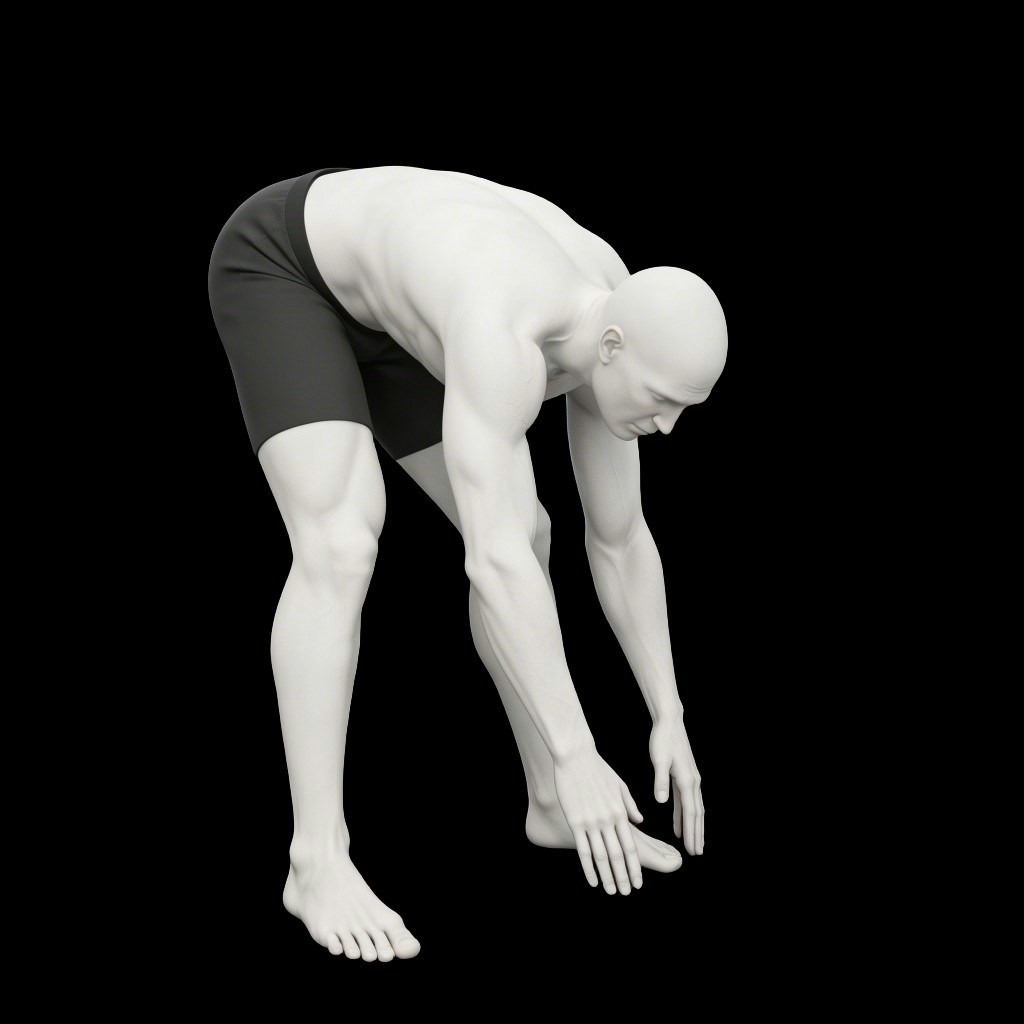 Example image of a man doing an SFMA toe touch