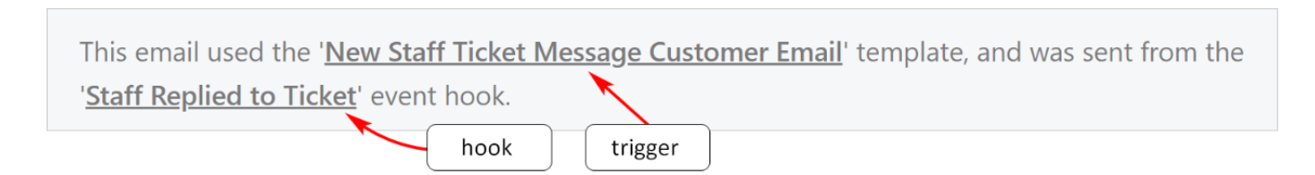 Hook and trigger messages