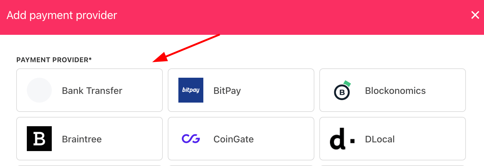 Select payment provider