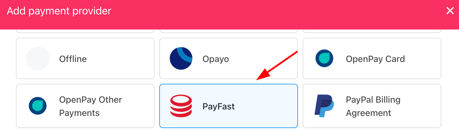 Select payment provider