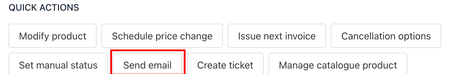 Clients > Quick actions > Send email