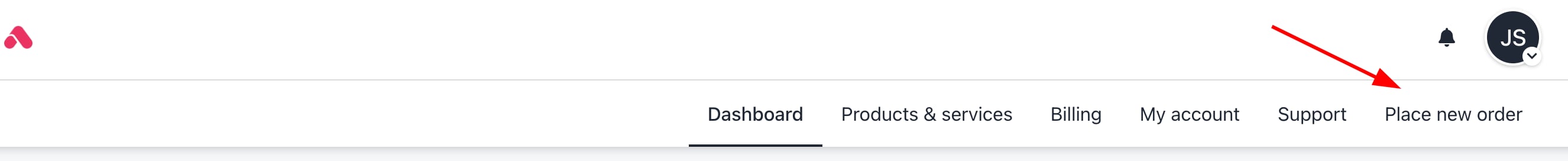Click Place new order tab