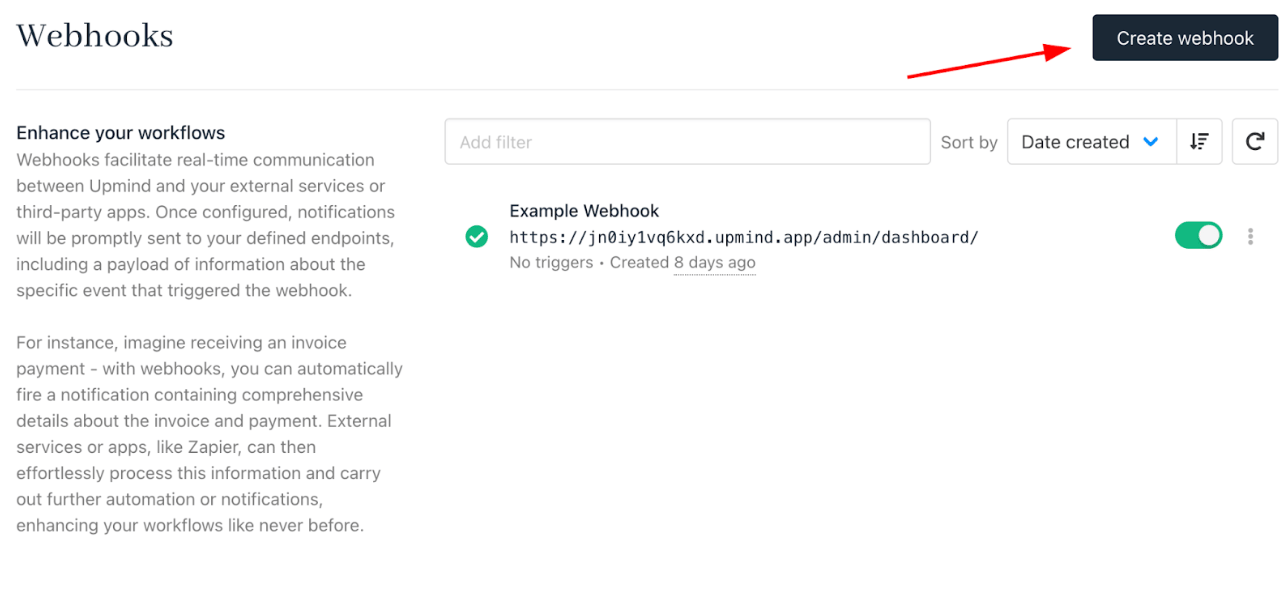 Create webhook