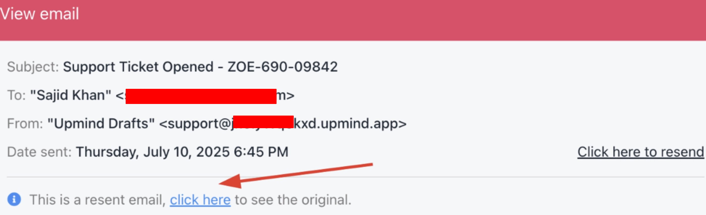 Resent message