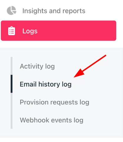 Email history log