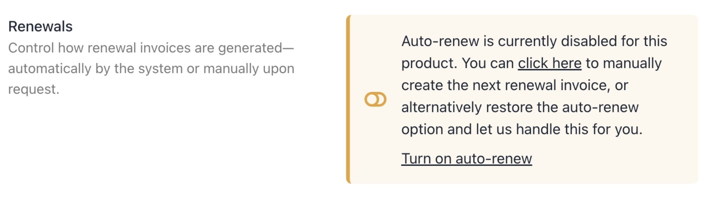 Auto-renew turned off
