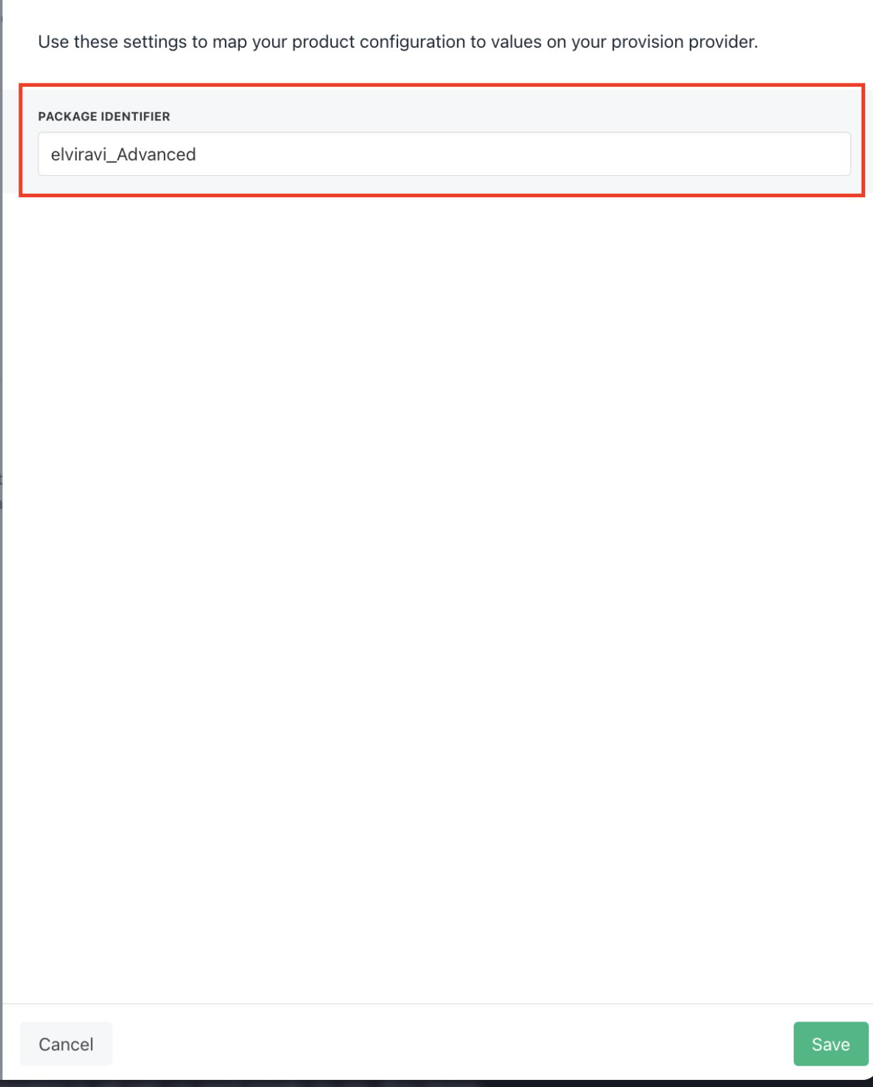 Match your cPanel package name