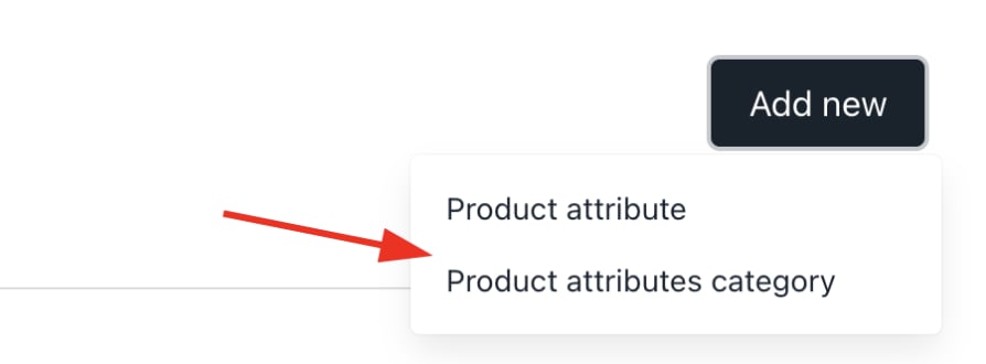 Product attributes category